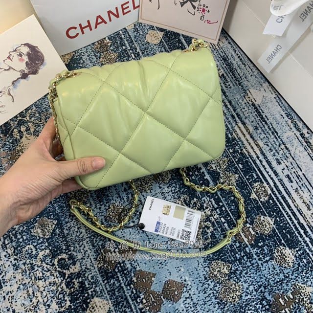 Chanel女包 香奈兒專櫃最新款菱格泡泡包 Chanel果綠色羊皮口蓋包 AS2232  djc4310